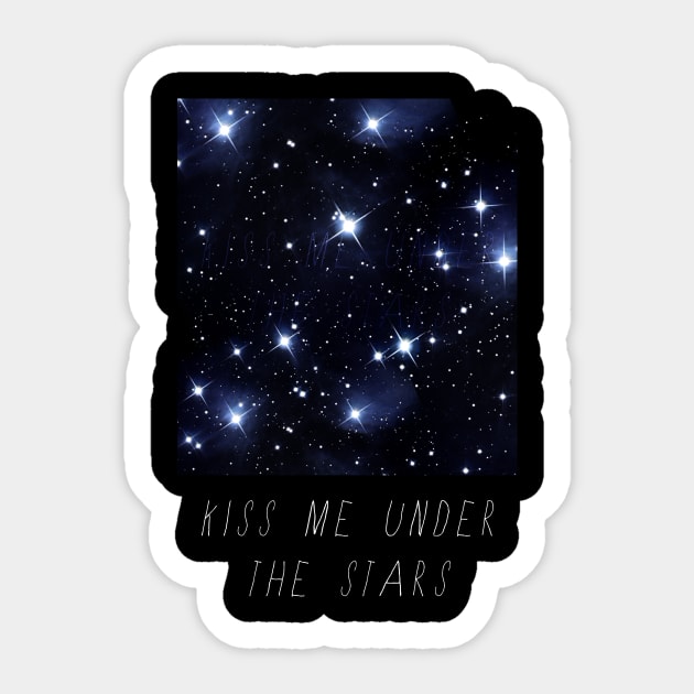 Kiss me under the stars Sticker by jsdesignandillustrations